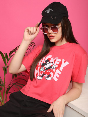 DreamBe Printed Women Round Neck Red T-Shirt