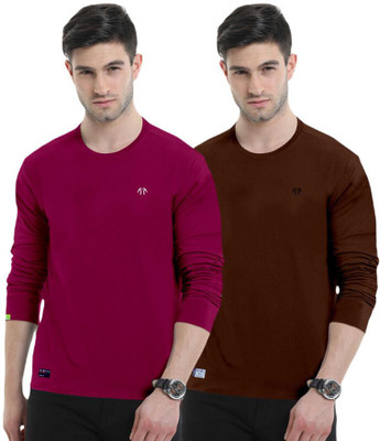 Triptee Solid Men Round Neck Multicolor T-Shirt
