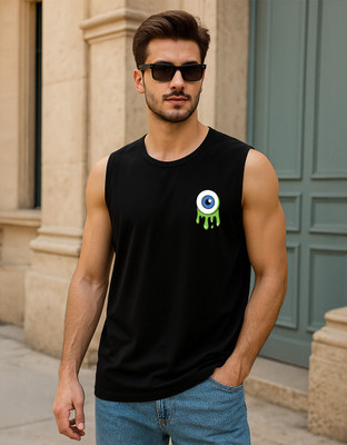 Veirdo Printed Men Round Neck Black T-Shirt