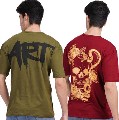 Styvibe Printed Men Round Neck Multicolor T-Shirt