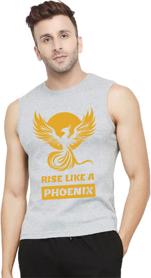 Yilden Printed, Typography Men Round Neck Grey T-Shirt