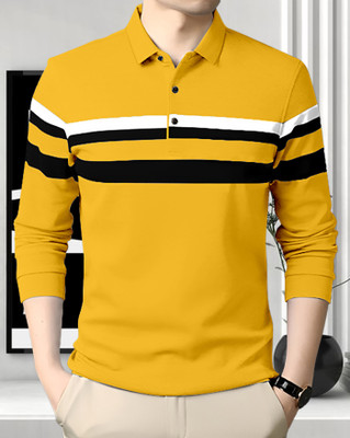 ENITOR Colorblock Men Polo Neck Yellow T-Shirt