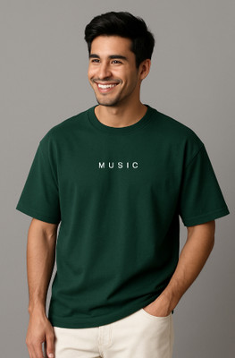 UrGear Printed Men Round Neck Green T-Shirt