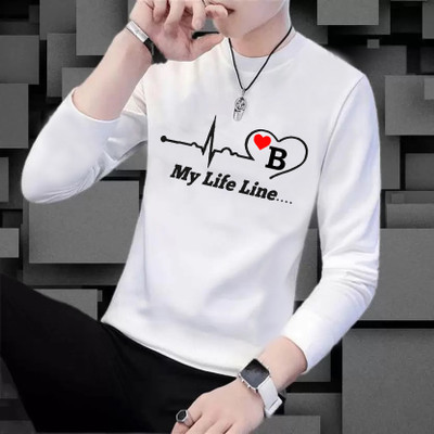 SQF Printed Men Round Neck White T-Shirt
