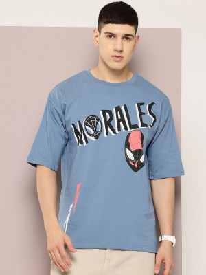 Kook N Keech Marvel Printed Men Round Neck Blue T-Shirt