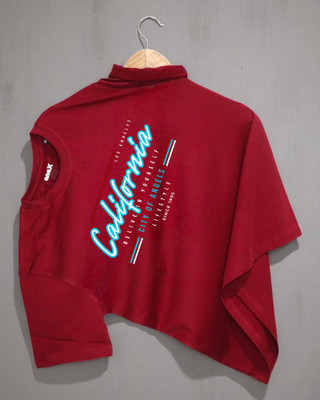 DRIPTHREAD Graphic Print Men Round Neck Maroon T-Shirt