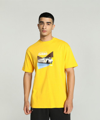 PUMA Graphic Print Men Crew Neck Yellow T-Shirt