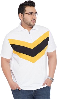Gibbs Plus Colorblock Men Polo Neck White T-Shirt