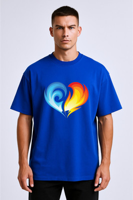 goodsign Printed Men Round Neck Blue T-Shirt