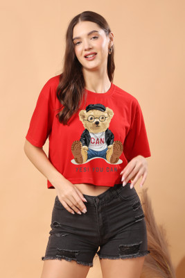CORSICA Graphic Print Women Round Neck Red T-Shirt