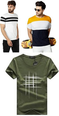 ATTITUDE START OF FASHION Printed Men Round Neck Multicolor T-Shirt