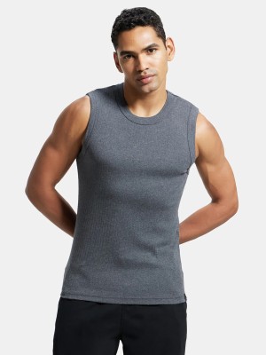 JOCKEY Solid Men Round Neck Grey T-Shirt