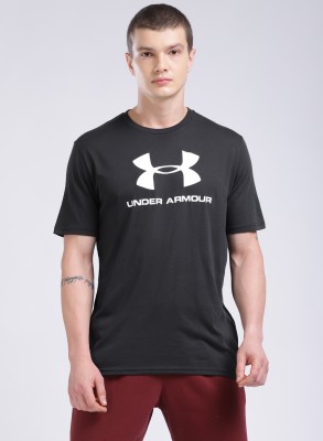 UNDER ARMOUR Printed Men Crew Neck Black T-Shirt