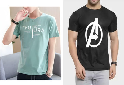 Pachirisu Printed Men Round Neck Light Green, Black T-Shirt