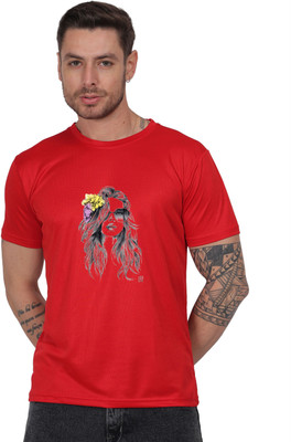 LIFE STYLE COMMERCE Printed Men Round Neck Red T-Shirt