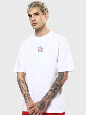 BEWAKOOF Printed Men Round Neck White T-Shirt