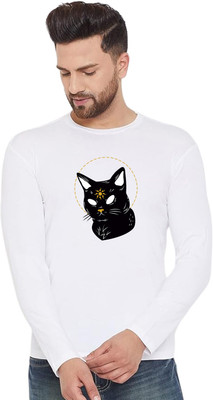 LV CARE Printed Men Round Neck White T-Shirt