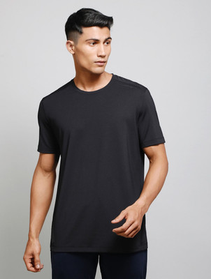 JOCKEY Solid Men Round Neck Black T-Shirt