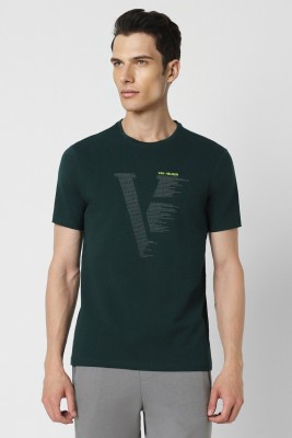 VAN HEUSEN Printed Men Round Neck Green T-Shirt