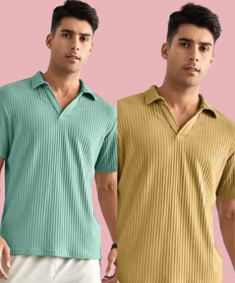 METRONAUT Solid Men Polo Neck Multicolor T-Shirt