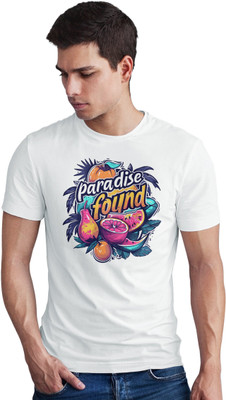 Seek Buy Love Printed Men Round Neck White T-Shirt