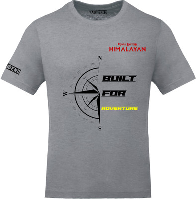 FastBend Printed, Typography Men Round Neck Grey T-Shirt