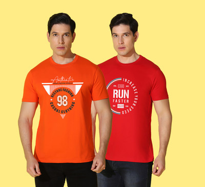 WOOSTRO Typography Men Round Neck Multicolor T-Shirt