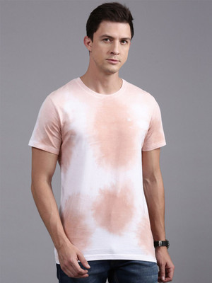WROGN Tie & Dye Men Round Neck Pink T-Shirt