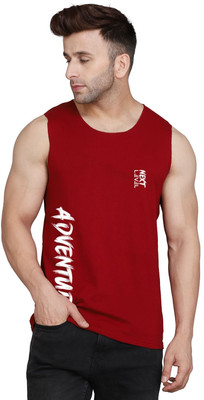 TEEFOX Printed Men Round Neck Black, Maroon T-Shirt