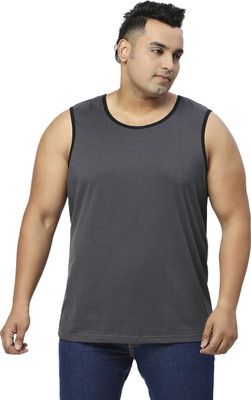 Vaishvik Solid Men Round Neck Grey T-Shirt