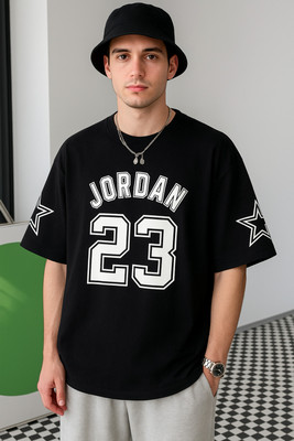 Cool Plus Graphic Print Men Round Neck Black T-Shirt