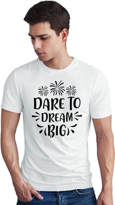 Seek Buy Love Printed Men Round Neck White T-Shirt