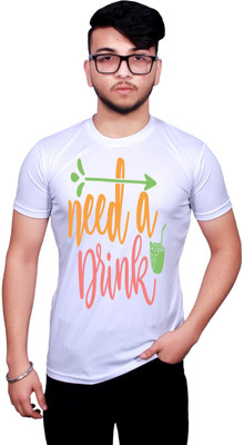 NITYANAND CREATIONS Printed Men Round Neck White T-Shirt