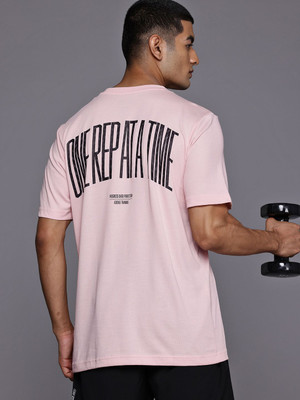 ADIDAS Solid Men Crew Neck Pink T-Shirt