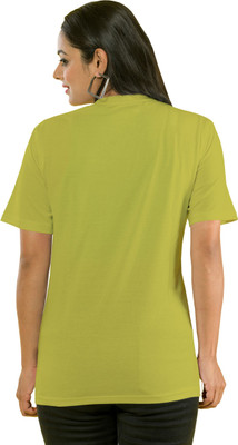 HouseOfCommon Solid Women Round Neck Multicolor T-Shirt
