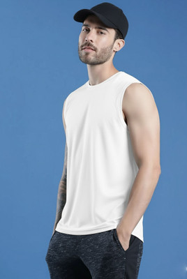 JB Jangoboy Solid Men Round Neck White T-Shirt