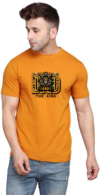 tfurnish Graphic Print Men Round Neck Orange T-Shirt