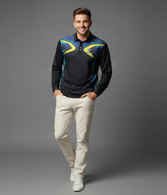 lookswala Graphic Print Men Polo Neck Multicolor T-Shirt