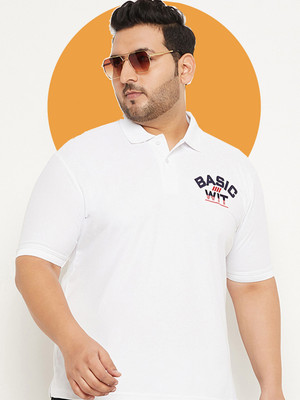 RENUOVO Printed Men Polo Neck White T-Shirt