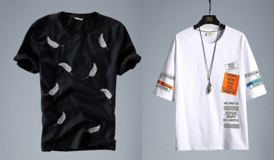 stylesmyth Printed Men Round Neck Multicolor T-Shirt