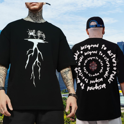 Brukks Graphic Print Men Round Neck Black T-Shirt
