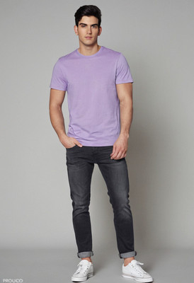 RR Solid Men Round Neck White T-Shirt