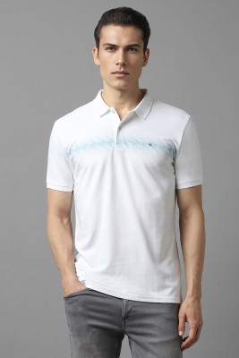 LOUIS PHILIPPE Printed Men Polo Neck White T-Shirt