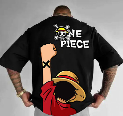 Manly Tees Typography Men Round Neck Black T-Shirt