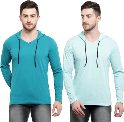 Adorbs Trend Solid Men Hooded Neck Multicolor T-Shirt