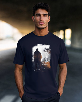 BEWAKOOF Printed Men Round Neck Blue T-Shirt