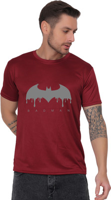 Fabrio Animal Print Men Round Neck Maroon T-Shirt