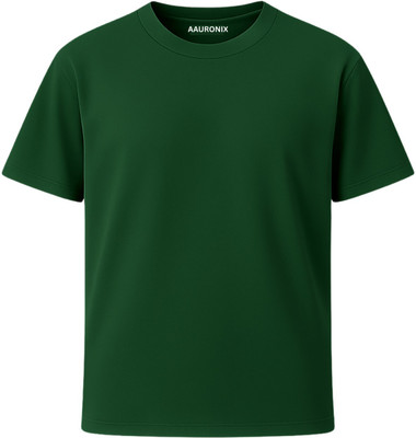 DASBRTHERS Solid Men Round Neck Reversible Green T-Shirt