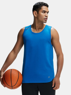 JOCKEY Solid Men Scoop Neck Blue T-Shirt