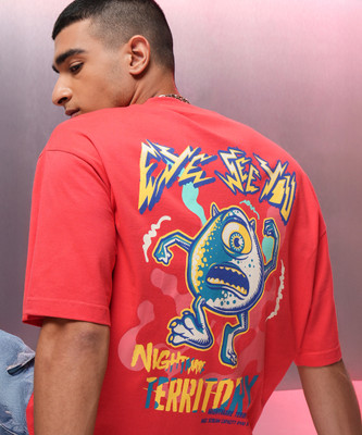 HIGHLANDER Printed Men Round Neck Red T-Shirt